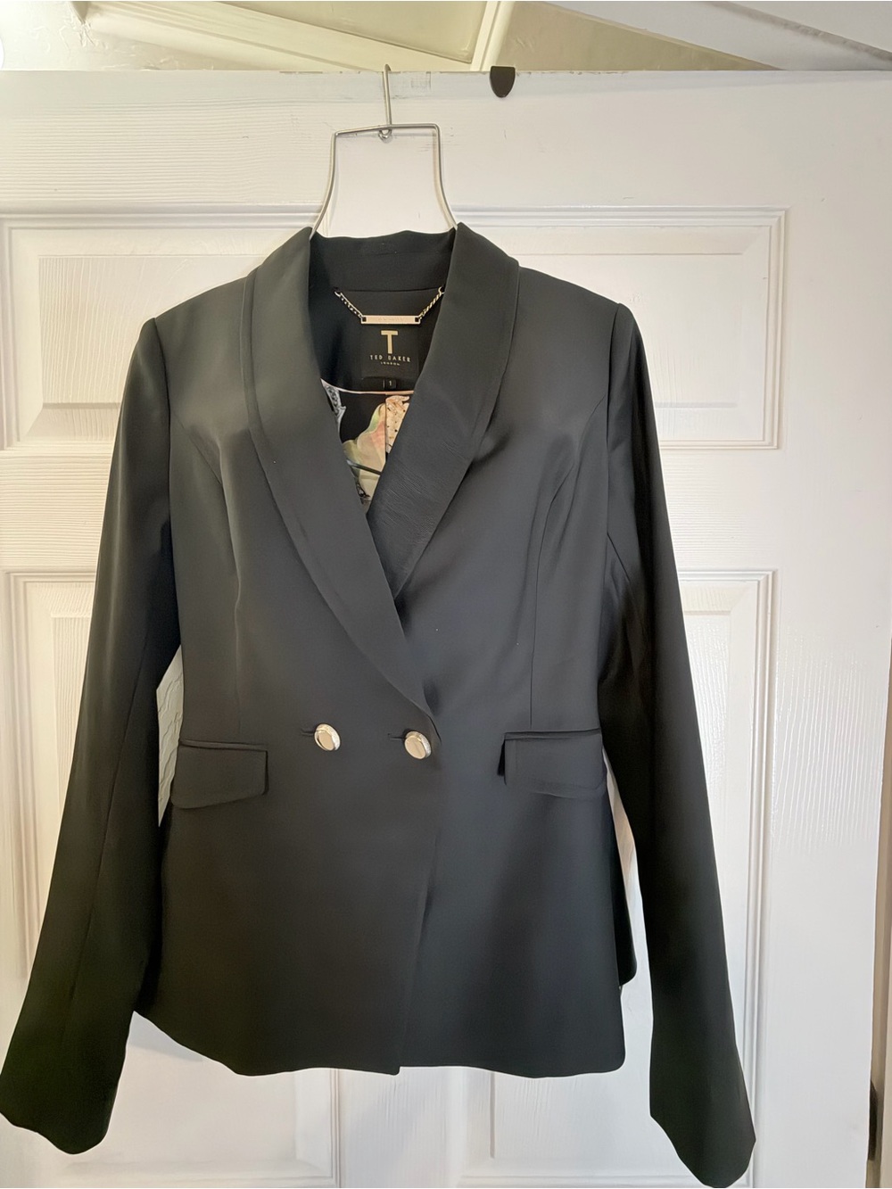 Ted Baker Black Double-Breasted Shawl Lapel Blazer